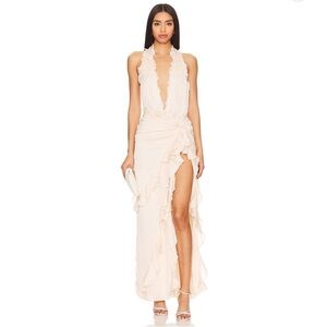 NBD Celenia Maxi Dress in Champagne Butterfly